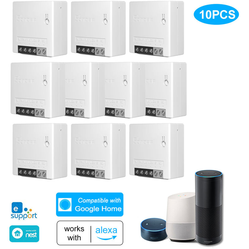 

SONOFF MINI DIY Interruptor inteligente bidireccional de cuerpo pequeno Control remoto Interruptor WiFi Compatible con un interruptor externo
