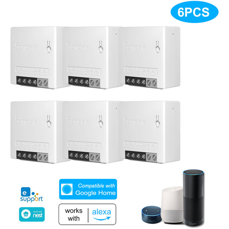 

SONOFF MINI DIY Interruptor inteligente bidireccional de cuerpo pequeno Control remoto Interruptor WiFi Compatible con un interruptor externo
