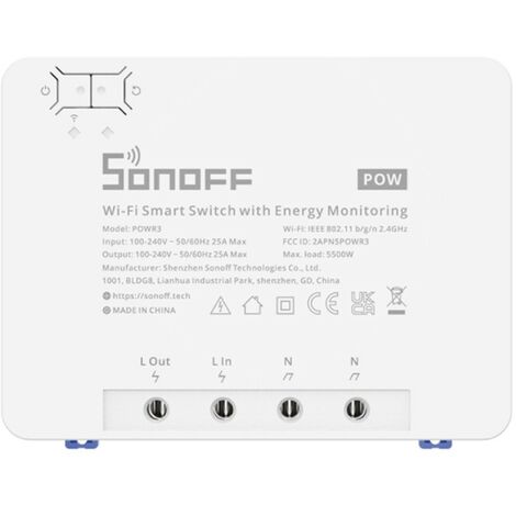 SONOFF POWR3 INTERRUTTORE CONTATORE ENERGIA WIFI 433MHZ GESTIBILE DA SMARTPHONE