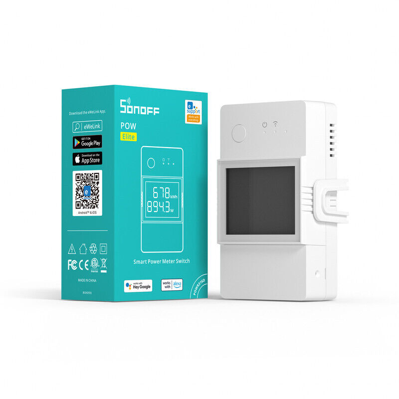 Pow R3 20d Wlan-relais Mit Strommessung Bis 20a Und Lcd-display - Sonoff