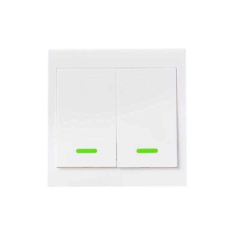 

Pulsador Interruptor Doble 433Mhz Control Remoto Inalámbrico RF Transmisor de Pared Luz Domotica - Sonoff