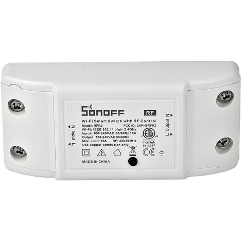 Sonoff RF WiFi Smart Switch sans fil Smart Home Wifi télécommande APP contrôle fonctionne avec Google Alexa Google Home pour iOS Android Smartphone, Blanc