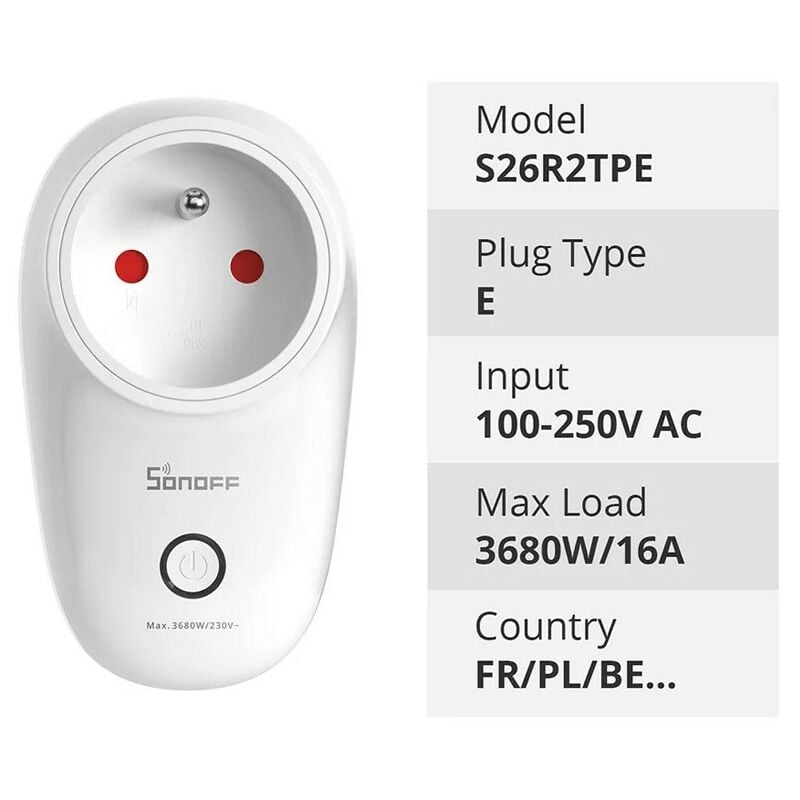 Sonoff S26R2 TYPE E-G-F Type: TYPE E (FR)