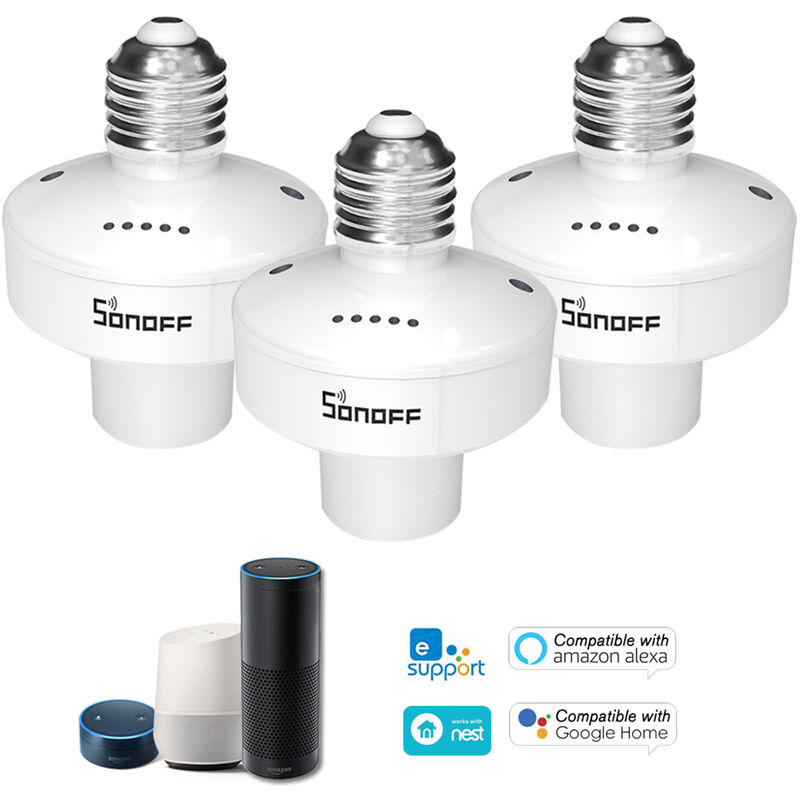 

Happyshopping - SONOFF SlampherR2 ITEAD WiFi Soporte de bombilla de luz inteligente 433 MHz RF Soporte de lampara inalambrico Control de aplicacion