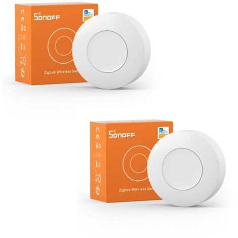 SONOFF SNZB-01P ZigBee 3.0 Wireless Switch, Smart Scene Link, with Three Control Options - Single/Double/Long Press, Compatible with Alexa/Smartthings/IFTTT (2 Pack)