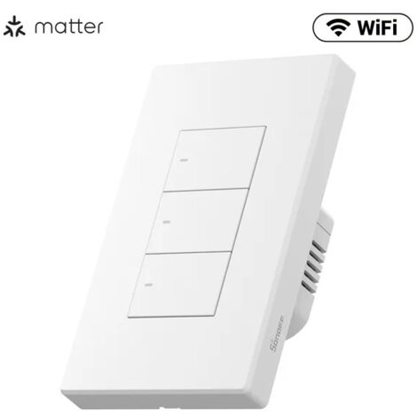 Sonoff SwitchMan Interruttore da Parete Bianco M5-120W Matter Dimensione: 3 Pulsanti