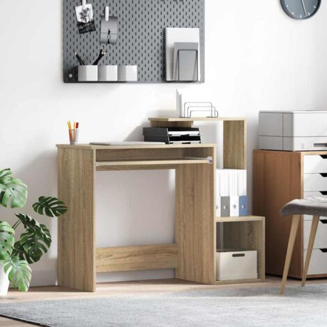 Sonoma Eichen Computertisch Sonoma Eiche MDF mit Eichenfurnier vidaXL375312
