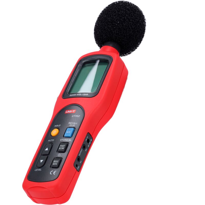 Medidor de nivel de sonido - Capta ruido hasta 130 dB con rápida respuesta - Display lcd retroiluminado Memoria - Diseño ergonómico, ligero con
