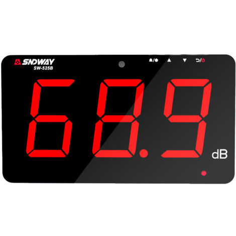 Sonomètre 30130 db écran LCD à suspendre au mur testeur de mesure du bruit avec enregistreur de données et alarme (SW-525B)