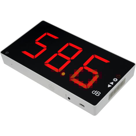 Sonomètre avec grand écran LCD Sonomètre numérique mural Sonomètre numérique Testeur de surveillance des décibels Instrument de mesure du volume sonore Plage de mesure 30-130 dB avec alarme sonore