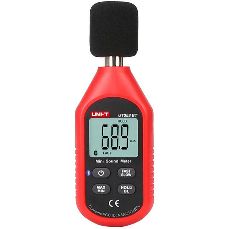 Sonomètre - Capture le bruit jusqu'à 130 dB avec une réponse rapide - Écran LCD rétroéclairé - Connexion via Bluetooth et application - Conception