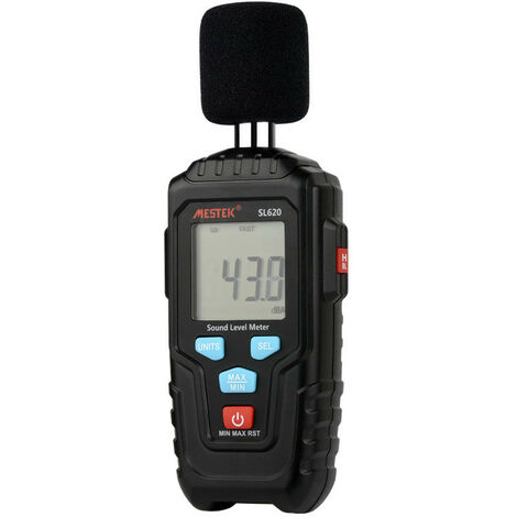 Sonomètre Numérique SL620 Testeur de Bruit Sonomètre Décibelmètre Outil de Mesure du Son avec Date de Mémoire de Retour avec l'Écran LCD, 35135dB