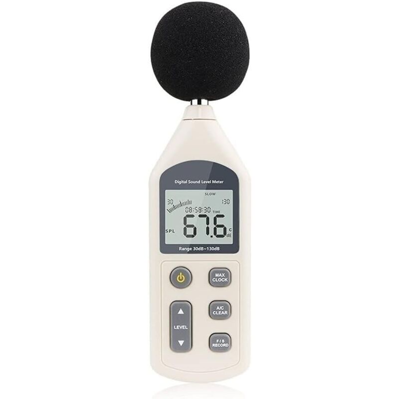 Sonomètre numérique, testeur de bruit USB avec maintien maximal, pondération de fréquence CA, sortie CA/CC et logiciel d'analyse