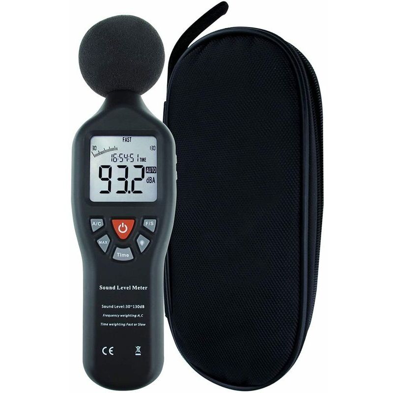 Sonomètre, Sonometre Numérique Portable Décibelmètre Professionnel avec Affichage de Rétro-éclairage 30dB-130dB Haute Précision avec Fonction de