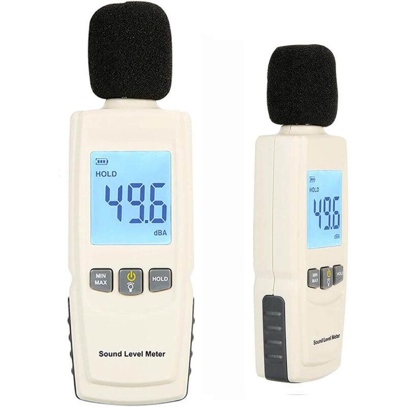 Sonomètres Sonomètre numérique portable 30-130 dB Testeur de décibels Écran LCD rétroéclairé automatique Instrument de mesure du bruit