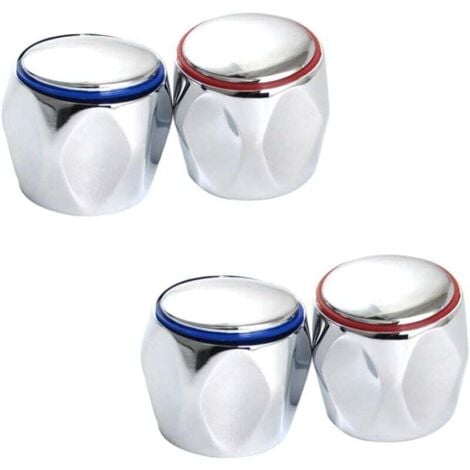 Sonstiges Wasserhahnzubehör, 2 Sets Wasserhahngriffe, Heiß-/Kaltwasserhahngriff, Indexknöpfe, Ersatz-Wasserhahnknöpfe, Schalterhahn für Badewannendusche – 1 x Rot/1 x Blau – RAPANDA