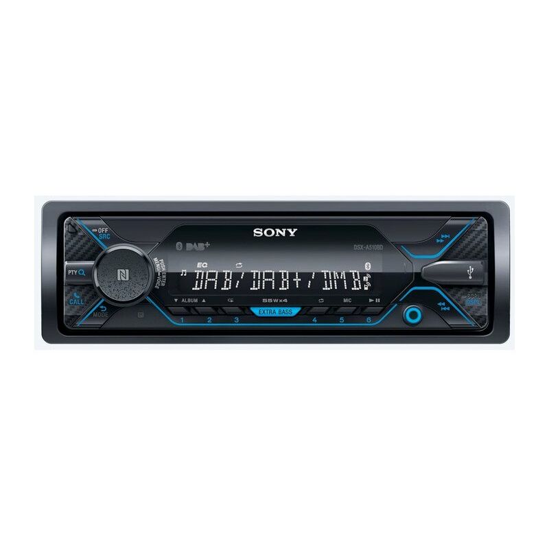 Image of Autoradio mechaless extra bass Bluetooth Black e Blue 4 x 55w Sony DSX-A510KIT eur
