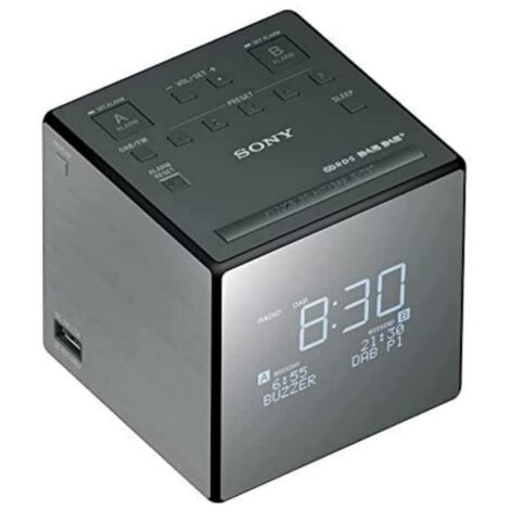 Sony XDRC1DBP radio Orologio Nero, Argento