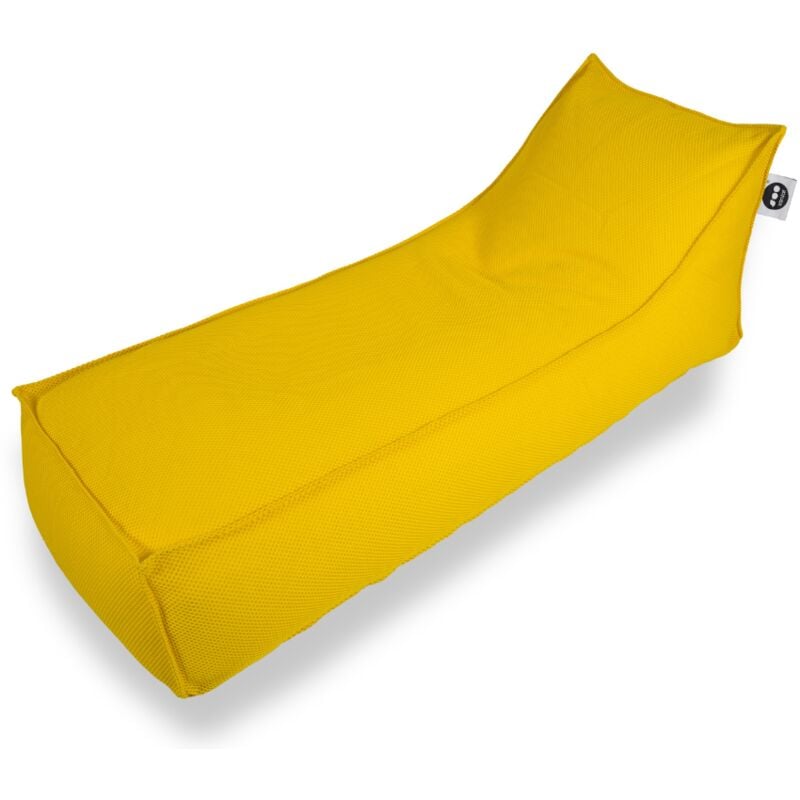 Soo Santaï - Relax Sis chaise longue 160x70x35 interieur & exterieur flottante, dehoussable et resistante aux uv, Jaune, sans polystyrène