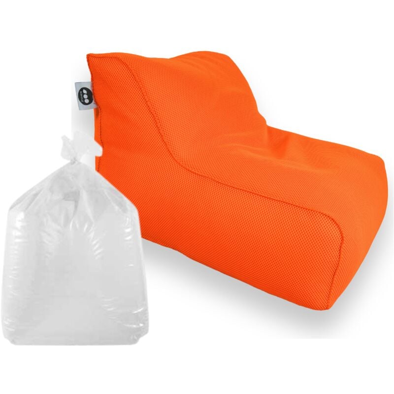 Soo Santaï Set Daddy Cool fauteuil XL + polystyrène 100 x 90 x 70cm intérieur & extérieur, déhoussable et résistant aux UV, Orange