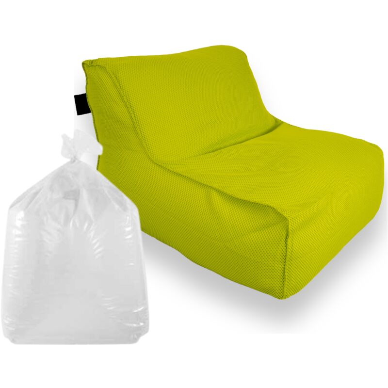 Soo Santaï - Set Daddy Cool fauteuil xl + polystyrène 100 x 90 x 70cm intérieur & extérieur, déhoussable et résistant aux uv, Vert