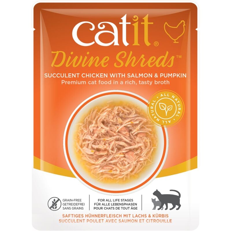 

divine shreds pollo/salm�n y calabaza75g - Catit