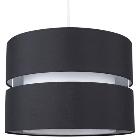 Sophia Modern Large 2 Tier Black Cylinder Ceiling Pendant Light Shade