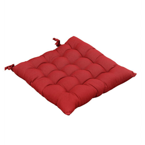 SOPHIE - Coussin de Chaise Matelassé 38x38cm Coton Coloris Cerise
