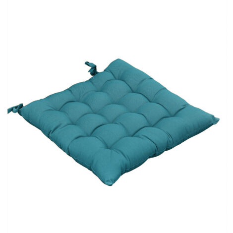 SOPHIE - Coussin de Chaise Matelassé 38x38cm Coton Coloris Paon