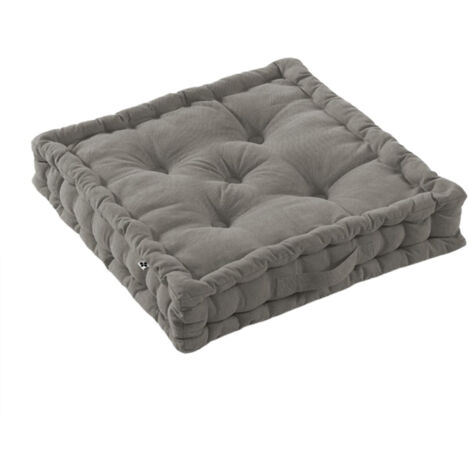 SOPHIE - Coussin de Sol 50x50cm Coton Coloris Granit