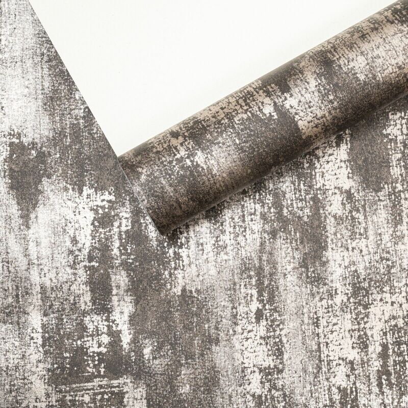 Mm_unverified_brand - Sophie Laurence Industrial Distressed Concrete Charcoal MetallicCopper Wallpaper