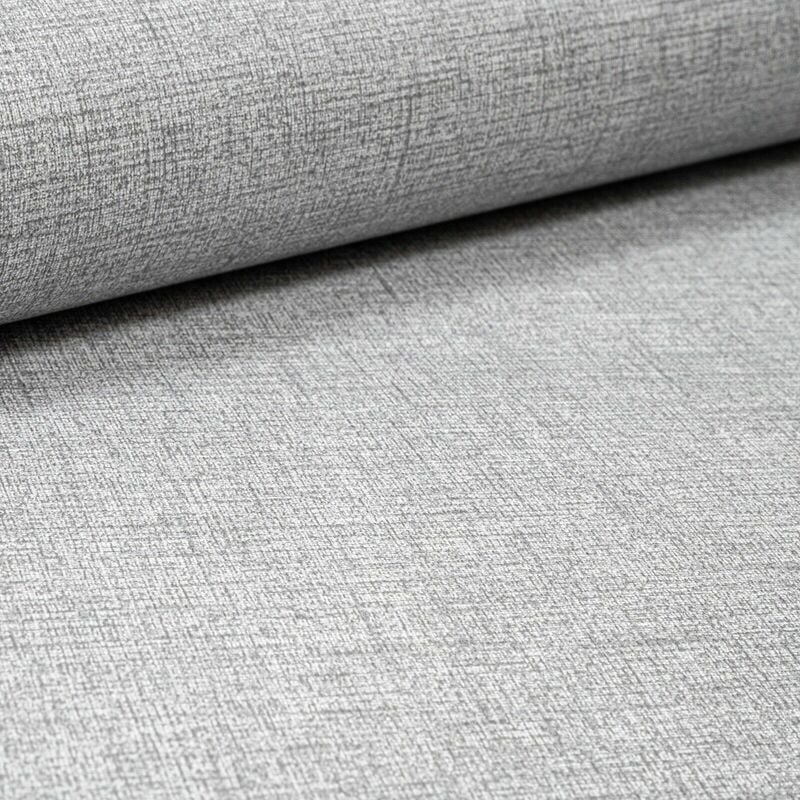 Deco Print - Sophie Laurence Plain Linen Effect Texture Silver Grey Heavyweight Wallpaper