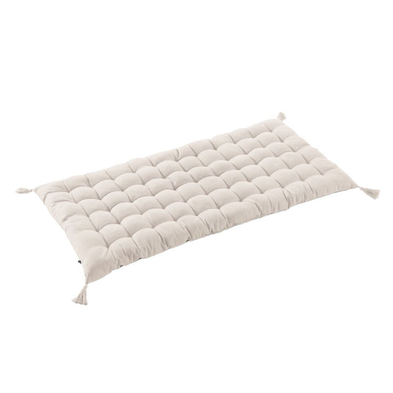 Sophie - Matelas de Sol avec pompons 60x120cm Coton Coloris Grège