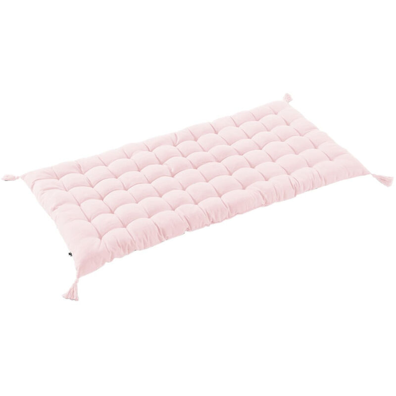 Sophie - Matelas de Sol avec pompons 60x120cm Coton Coloris Pivoine