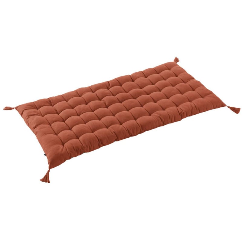 Altobuy - sophie - Matelas de Sol avec pompons 60x120cm Coton Coloris Terracotta