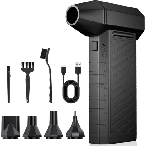 Soplador de aire comprimido, soplador de aire seco de alta velocidad de 15.000 RPM para PC, removedor de polvo de computadora recargable por USB con batería de 8000 mAh para computadoras portátiles, t
