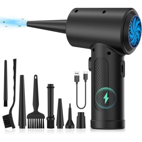 Soplador de aire comprimido, soplador para PC, plumeros eléctricos potentes, plumero de aire comprimido, plumero de aire eléctrico para PC, plumero con luz LED para limpieza de PC, hogar