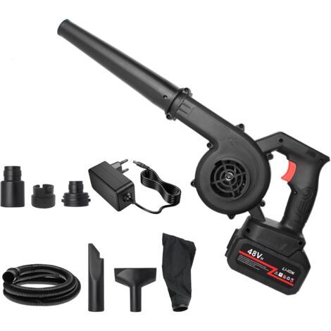 Soplador de batería, soplador y aspirador de hojas 2 en 1, soplador de aire inalámbrico, plumero compacto para jardín con chorro de aire turbo para mantenimiento de césped, coche y hogar.