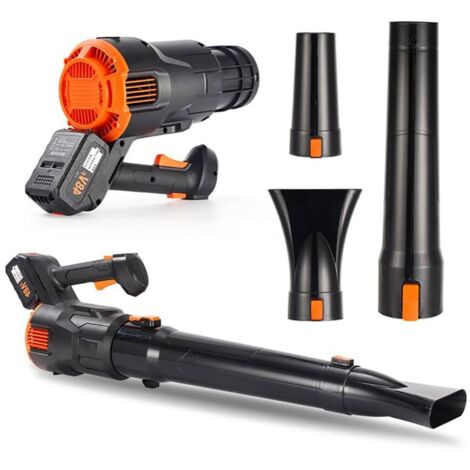 Soplador de hojas eléctrico para jardín, inalámbrico, potente soplador de hojas eléctrico de 21 V para soplar césped, polvo y hojas.