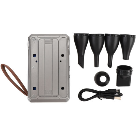 Soplador portátil multifuncional Turbo Jet: colector de polvo eléctrico con LED y batería externa de 1100 mAh para vehículos, equipos y acampada.