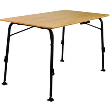 SOPLAIR Table Agora Plateau Bambou 2 Personnes Pieds Réglables Camping Car