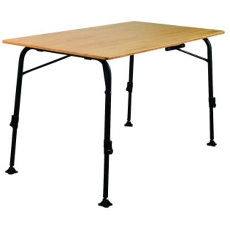SOPLAIR Table Agora Plateau Bambou 6 Personnes Pieds Réglables Camping Car