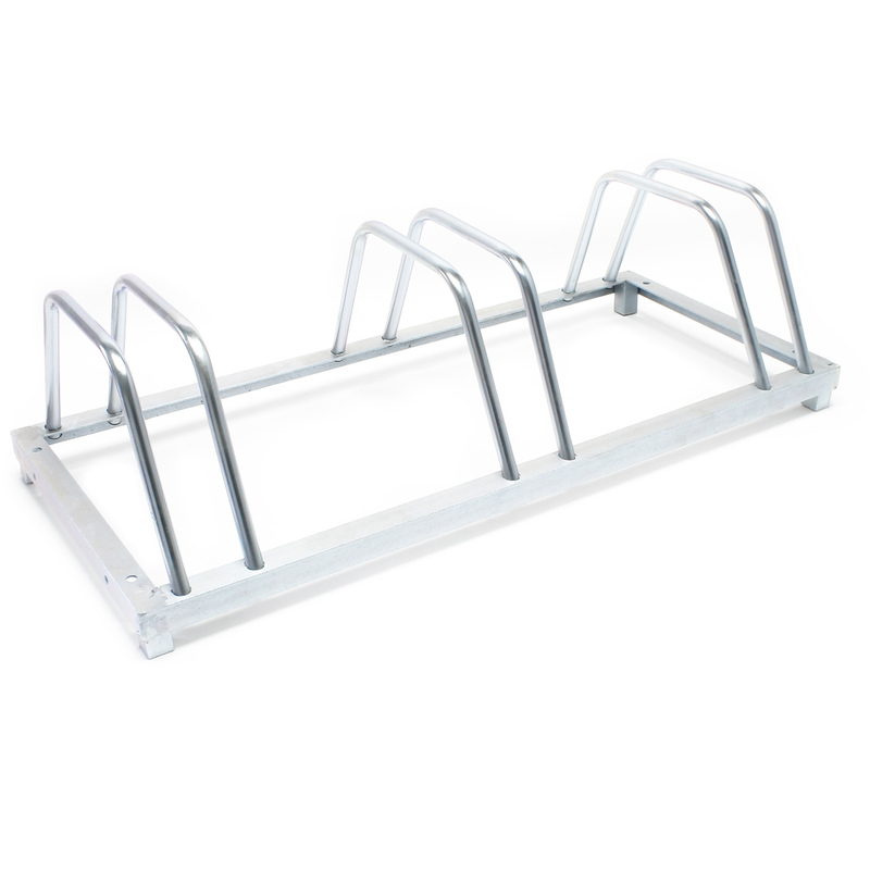

Soporte 3 bicicletas Aparcamiento bicis Aparcabicis 88 x 39,5 x 24,5cm Metal galvanizado Exterior Suelo