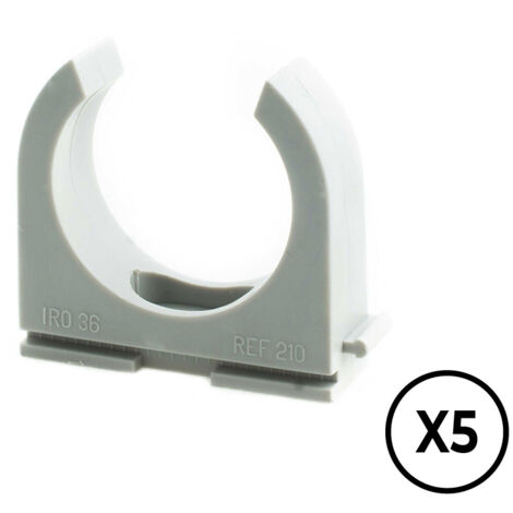 Soporte a presion lh ø 25 mm, gris, 5 unidades