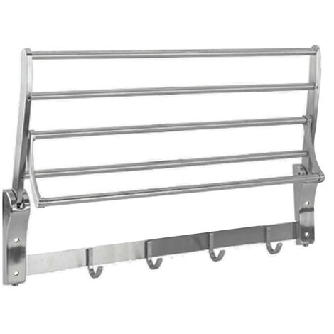 Soporte abatible para toallas con 4 perchas