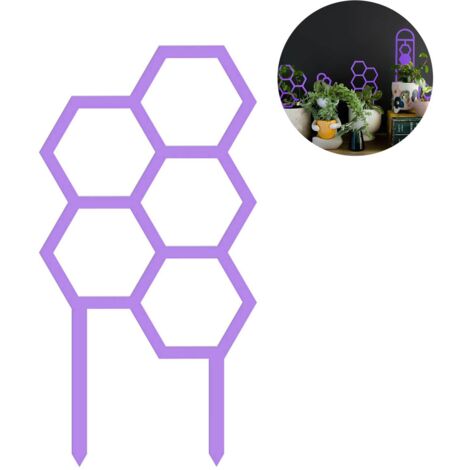 Soporte acrílico para plantas, color púrpura, 6 formas (3 mm) [22-27 cm] Elevador estable y decorativo