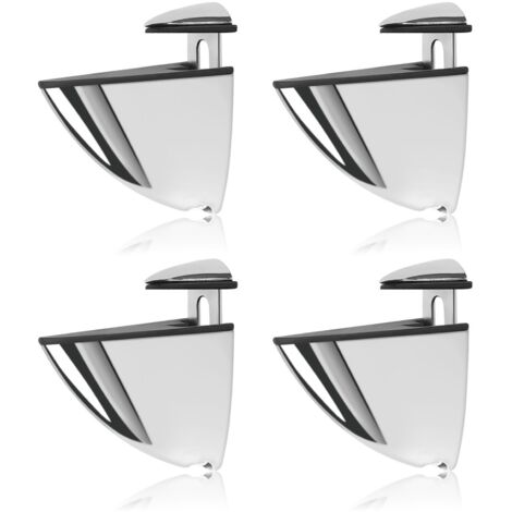 Soporte ajustable para estantes de vidrio, 4 abrazaderas de aleación de zinc para estantes de vidrio, soporte para estantes de vidrio de 3 a 16 mm de espesor.