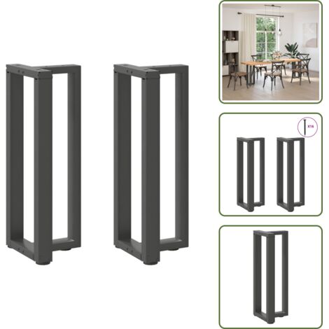 Soporte angular - vidaXL Patas para consola en forma de T (2 unidades), antracita, 25 x 28 x (72-73) cm, acero - Niveladores ajustables
