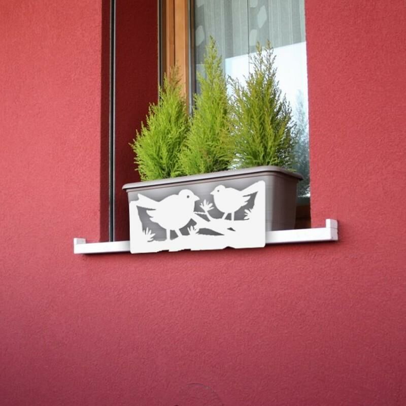 

Soporte anticaida de jardineras y macetas -Pájaros Blanco - Blanco