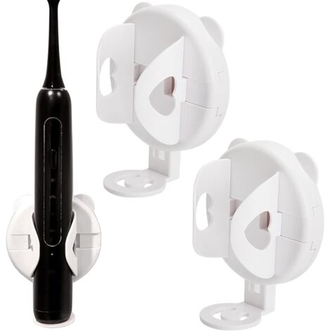 Soporte autoadhesivo para cepillo de dientes eléctrico - diseño de abrazadera - para mangos de menos de 3 cm de diámetro - para baño y cocina - no requiere perforación - 3 piezas (blanco (BOLSA)